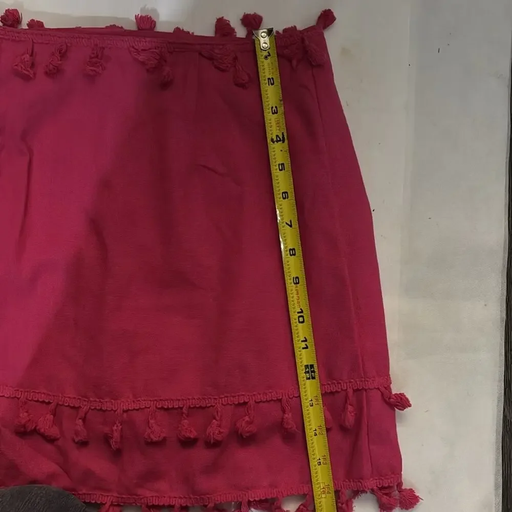 SHEIN Pink Two Piece Tassel Skirt Set 4 Rainbow Summer Boho Coquette Girl Baddie